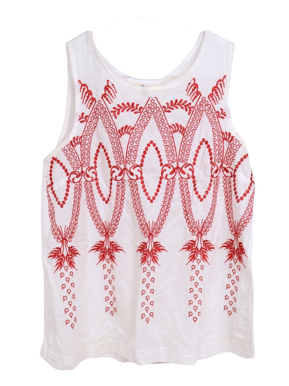 Madewell White Embroidered Tank Blouse Small Sleeveless Boho Top